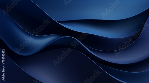 Abstract blue modern background with smooth lines. Dynamic waves. Modern abstract gradient dark navy blue banner background. Template premium award wave design.