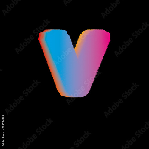 Letter v 3d shape gradient decoration logo Vector Image 3d logo versace versace logo logo of versace
