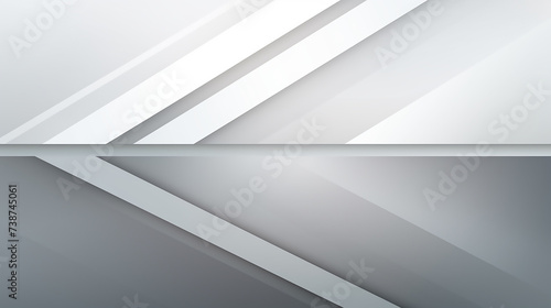 Panoramic geometric shapes on abstract white background. white and gray gradient background. Geometric modern design.
