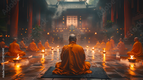 Meditation of a monk. Zen, peace of mind.