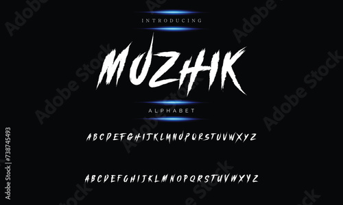 Hand-drawn calligraphic typeface with a textured dry brush appearance