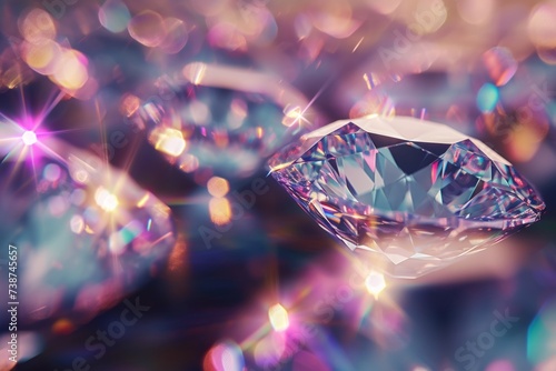 Shiny diamond colorful gems crystals luxury fantasy jewelry background shine sparkle transparent surface reflections magic gift precious glitter rich treasure elegant expensive gemstone crystal