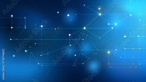 Blue Square Shapes Abstract Elegant technology background with glowing lines. Modern hi-tech, science, futuristic technology. Modern royal blue background.