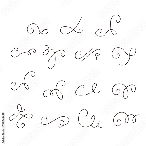 曲線の装飾イラストセット