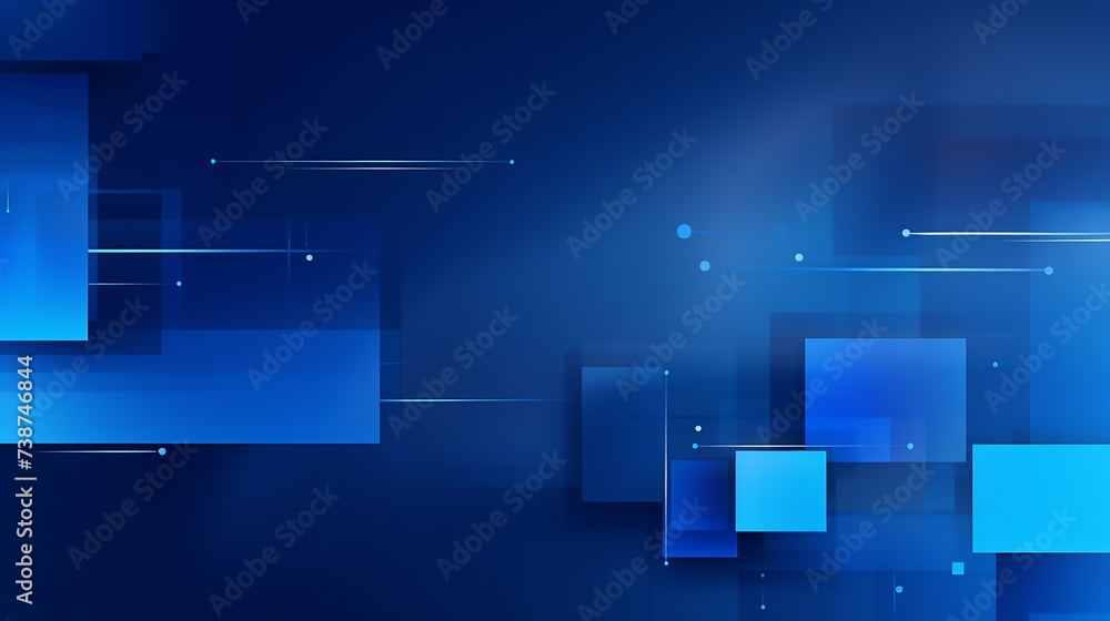 Fototapeta premium technology futuristic digital concept square pattern with lighting glowing particles square. Digital technology world. Business virtual concept. technology dark blue color background. Hi-tech digital.