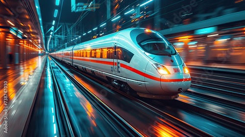 High speed train with motion blur. © fajar