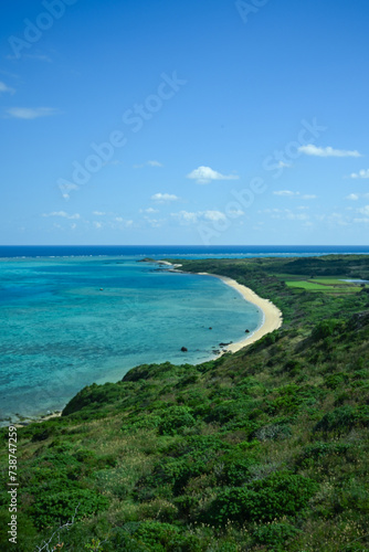 Cape of Ishigaki Island  blue sky and sea