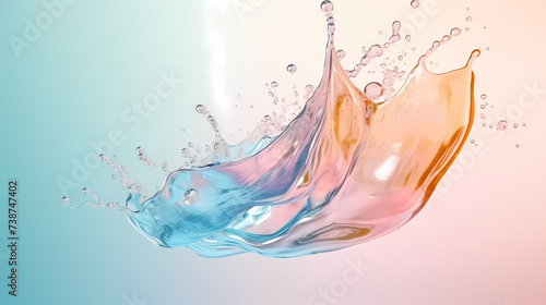 Water splash background, blurred defocused image of water hitting wall ground