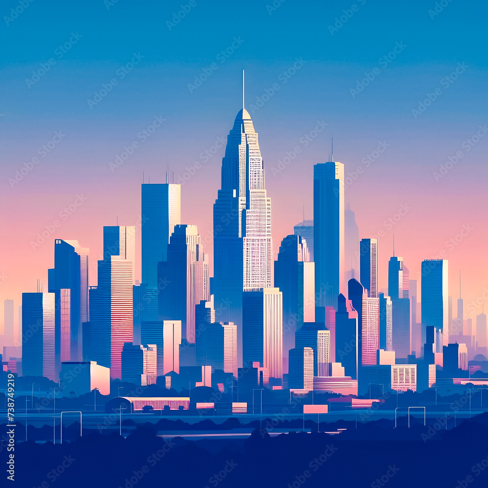 A flat vector skyline illustration of Manila, Philippines. A very beautiful and the capital city of The Philippines. This skyline consists a flat style with some gradient. A perfect poster.