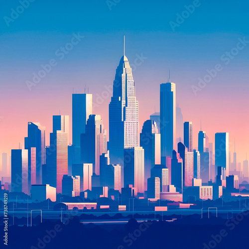 A flat vector skyline illustration of Manila  Philippines. A very beautiful and the capital city of The Philippines. This skyline consists a flat style with some gradient. A perfect poster.