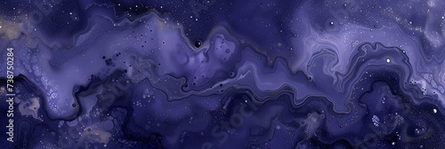 Abstract Cosmic Marble Texture in Shades of Blue with Glittering Stars, Artistic Galaxy Background Concept