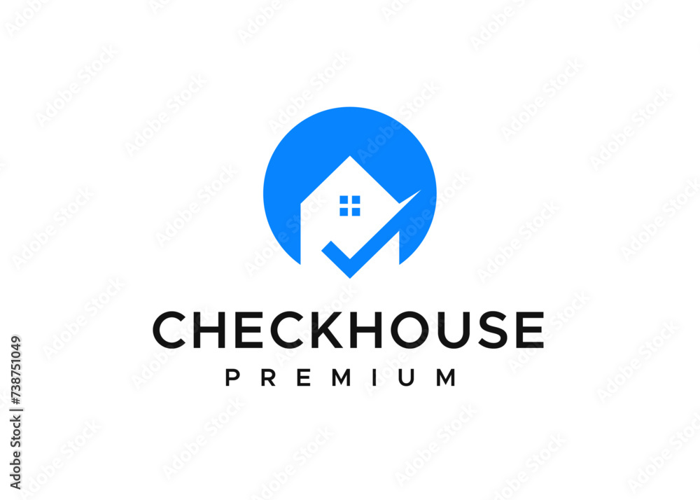 Abstract house with check mark Abstract house with check mark