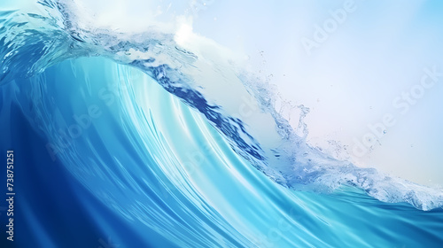 Water splash background, blurred defocused image of water hitting wall ground