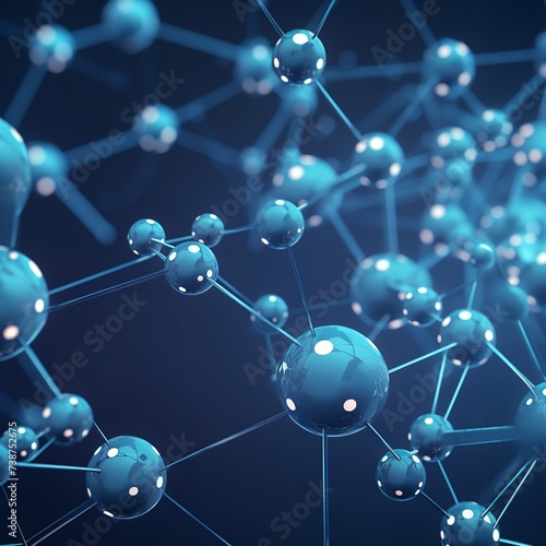 3D Molecule Background with Connected Spheres