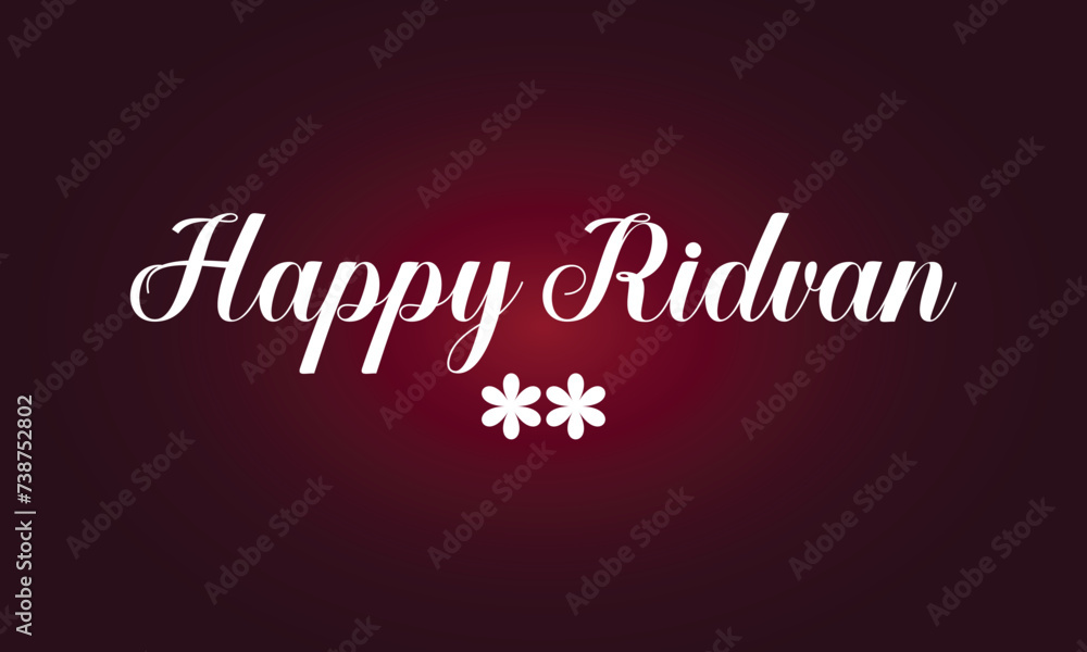 Happy Ridvan Stylish Text illustration Design