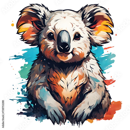 Vector cute koala cartoon character illustration 