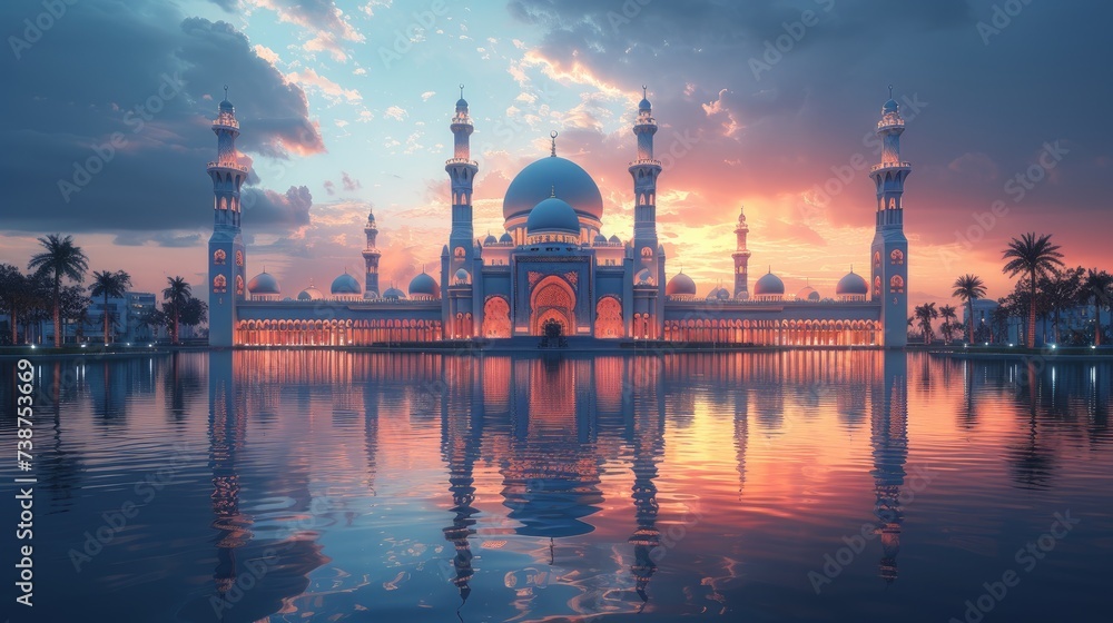 Obraz premium Glorious Ramadan mosque architecture. This image is very suitable for your creative works.