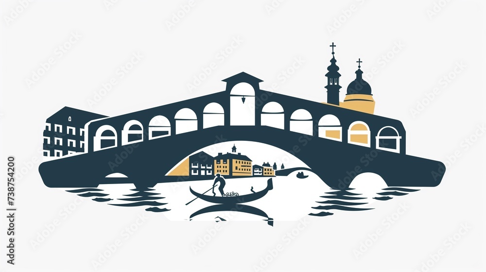 Fototapeta premium illustrated cityscape logo style