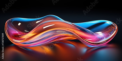 Wallpaper Mural Image of an abstract holographic shape. Liquid iridescent neon curved wave. Luxury wallpaper. Generative AI Torontodigital.ca