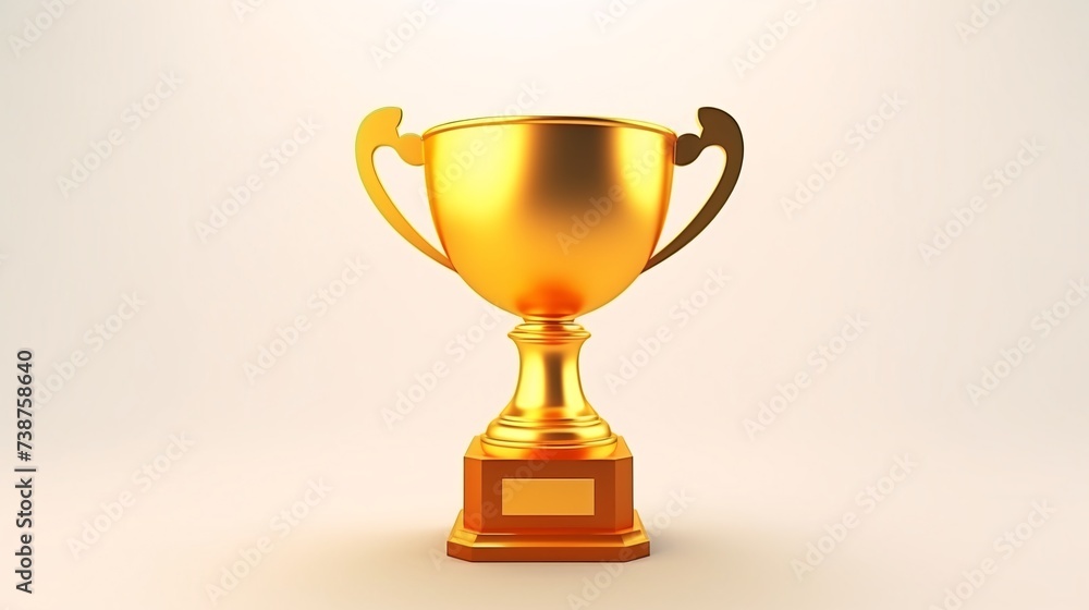 a gold trophy with a white background a gold trophy with a white background