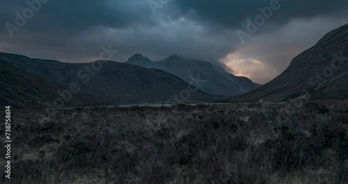 Timelapse shot of Sgurr nan Gillean, Cuillin Mountains, Isle of Skye, Scotland.
 photo
