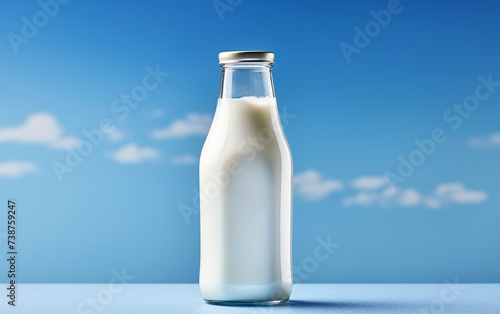 a glass bottle of milk © VSTOCK