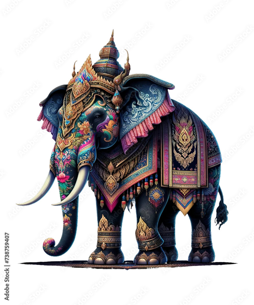 Regal Elegance: Lavishly Adorned Thai Elephant
