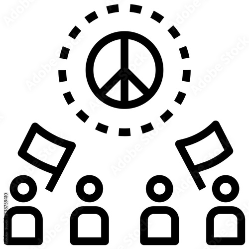 peace outline style icon