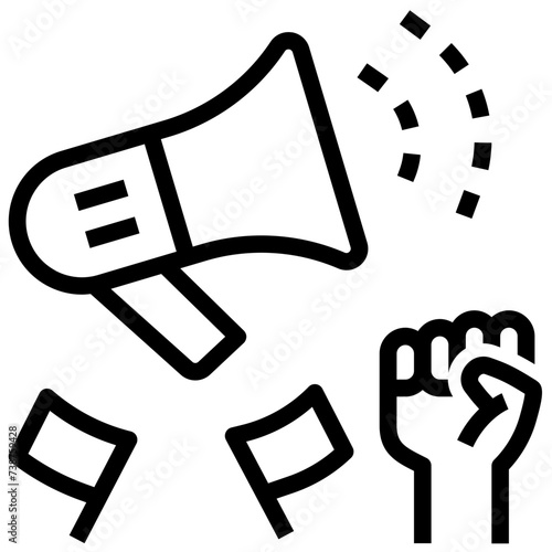 protest outline style icon