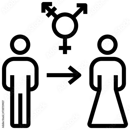 transgender outline style icon