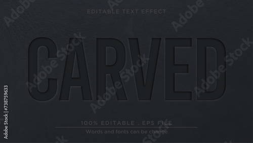 Carved leather 3d text effect. Leather mockup text effect photo