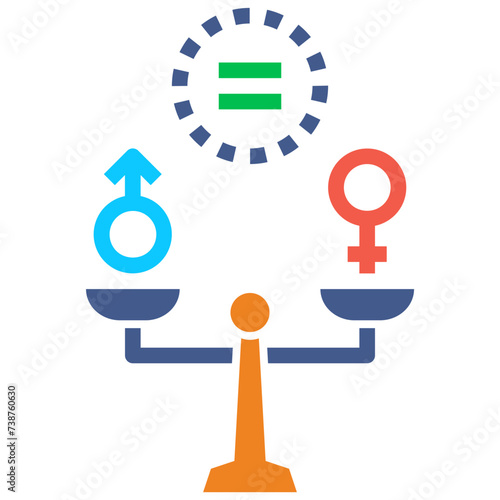 gender equality flat style icon