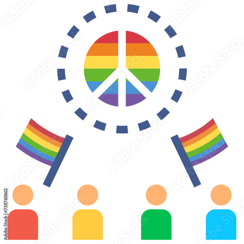peace flat style icon
