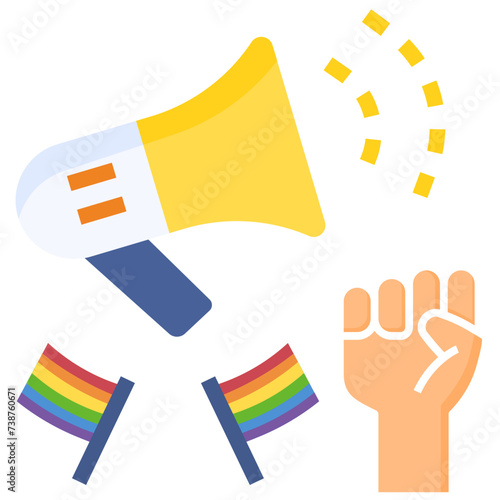 protest flat style icon