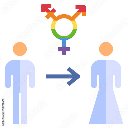 transgender flat style icon