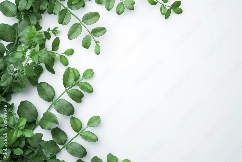 Fototapeta premium Vibrant green leaves of an herb plant evoke a sense of growth and natural beauty in this close up shot
