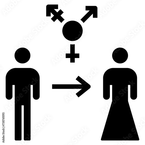 transgender glyph style icon