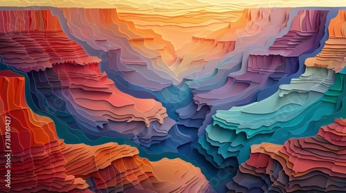 Grand Canyon in paper cut art layers of history and natural beauty a USA landmark treasure photo