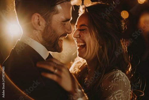 a happy couple dancing at their wedding party