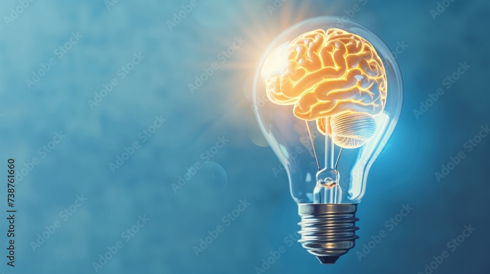 a light bulb with a brain inside a light bulb with a brain inside