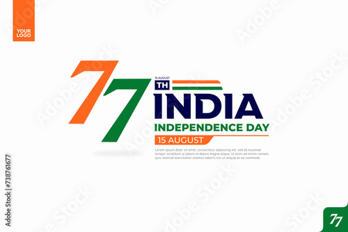 India 77th independence anniversary logotype.