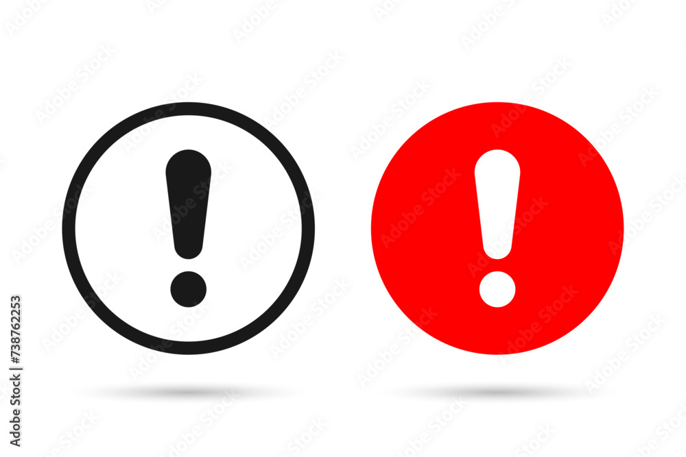 Exclamation mark flat design icon. Vector illustration Exclamation mark flat design icon. Vector illustration