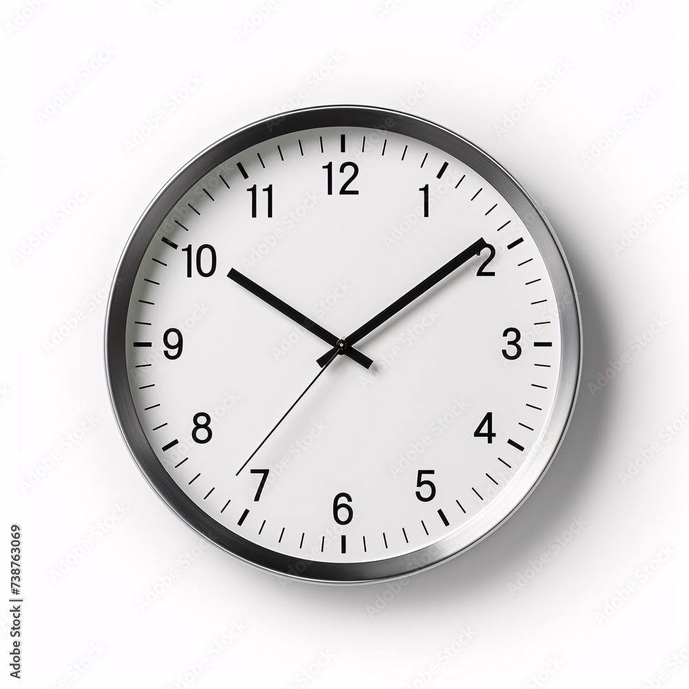 a clock with a silver rim a clock with a silver rim