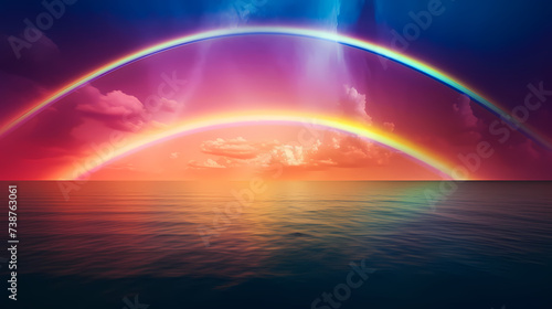 Rainbow background, beautiful scenery © ma
