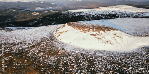 Aerial view of Burkhan Khaldun the birthplace of Genghis Khan
