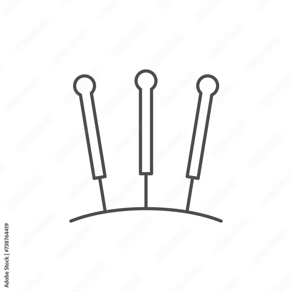 Acupuncture process line outline icon Acupuncture process line outline icon