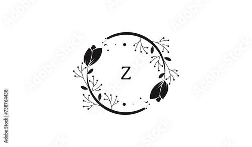 Luxury Circular Branch Leaves Alphabetical Logo