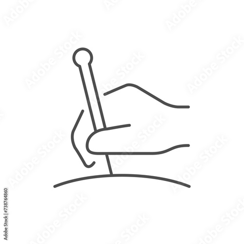 Acupuncturist work process line icon