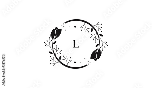 Luxury Circular Branch Leaves Alphabetical Logo