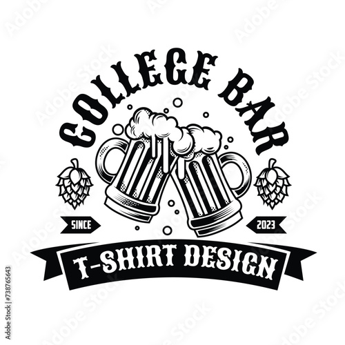 bar tshirt design, pub design illustration
